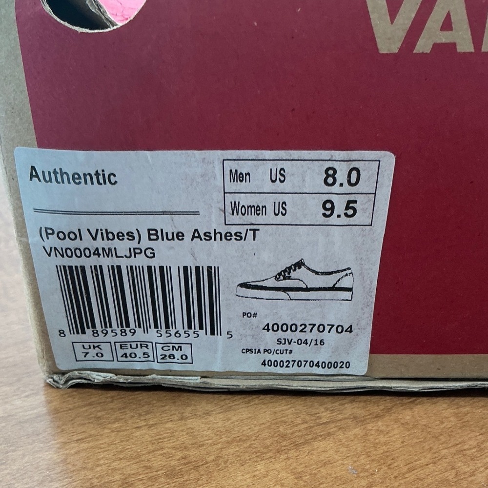 Vans Authentic BBQ Grill Red Cup Teal Canvas Sneakers Mens 8 Womens 9.5 NEW - Picture 9 of 9